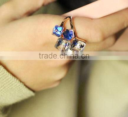 Korean Magic Cubic Zircon Exaggerated Gold Plated Luxury Ring Jewelry For Lady