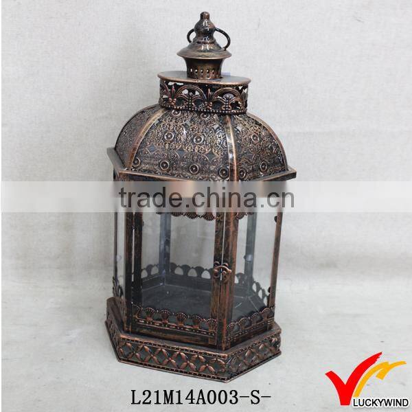 handcraft european style antique cast iron candle lantern