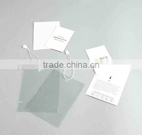 Wholesale New Plastic Paper Hangtag with String for Shirts,Clothing