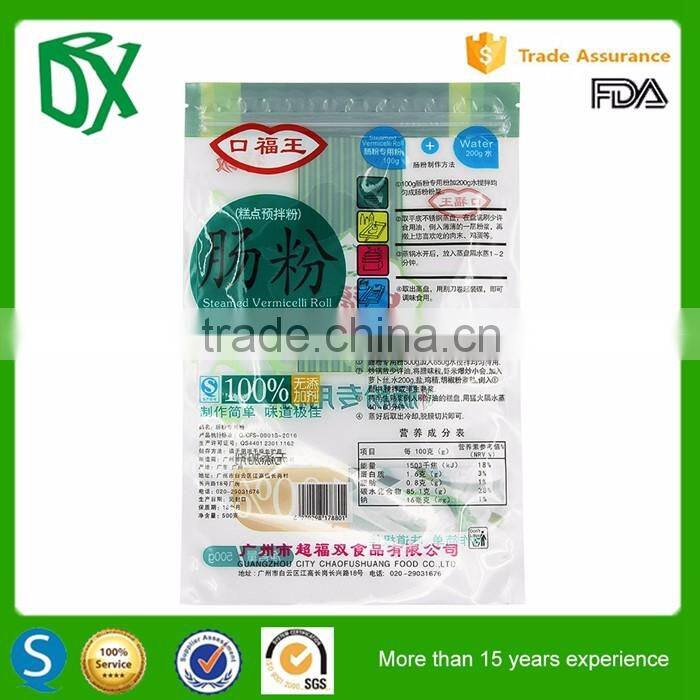 new china products for sale transparent front plastic stand-up doypack pouch with zipper for powder packing