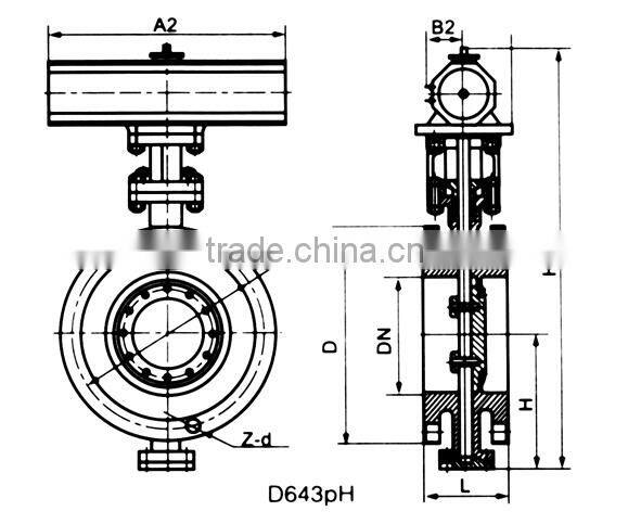 Cast Iron Flange Resilient Seated Wafer Butterfly Valve