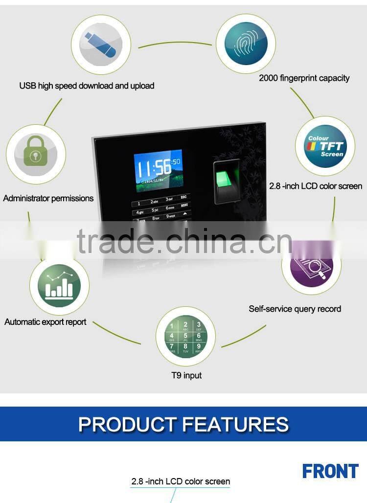 Fingerprint capacity: 1500 Storage Capacity:100000 biometric fingerprint sensor with TCP/IP OC054-10