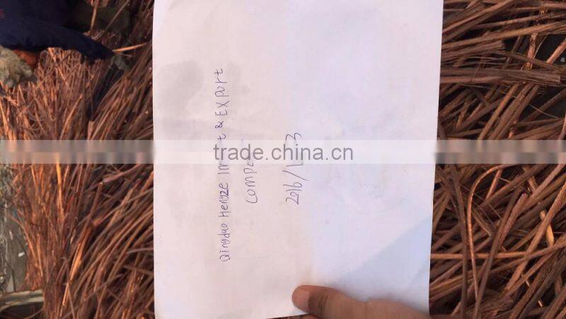 99.99% copper wire scrap millberry fro sale