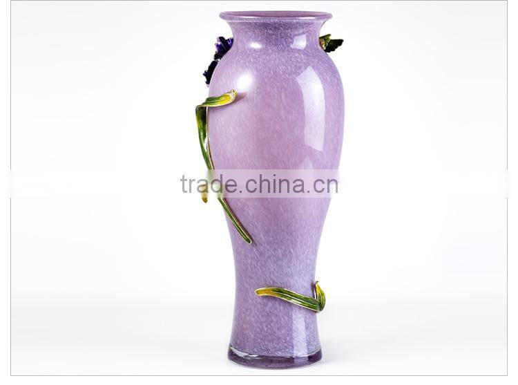 Fashkon modern home decoration craft home vase pewter design iris flower color vase metal vase alloy vase pewter craft