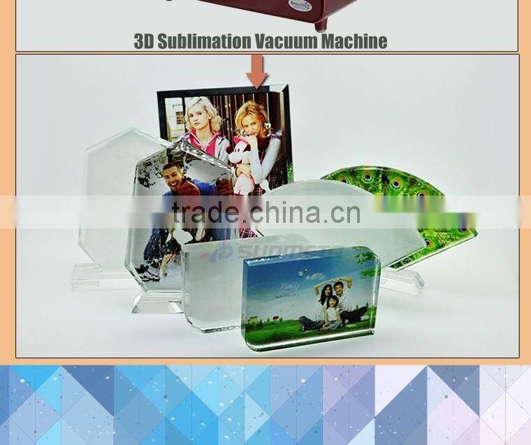 Freesub BXP-06 L100*H280*W75mm pen clock set blank sublimation 3d crystal photo frame clock