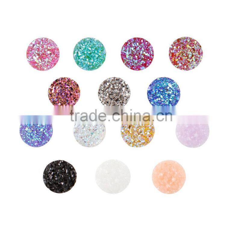 Wholesale different color Round Shape Druzy Stones