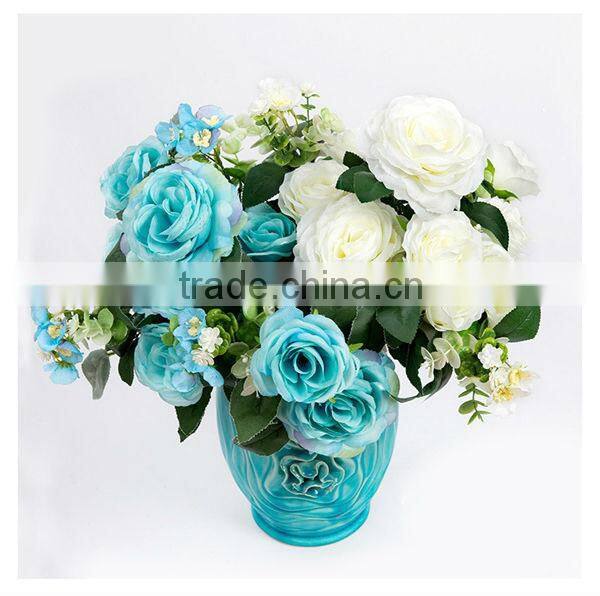 Newest decorative artificial table flowers/artificial rose flower bouquet