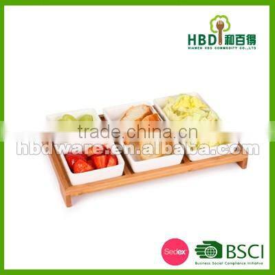 Ceramic food tray with board , snack tray