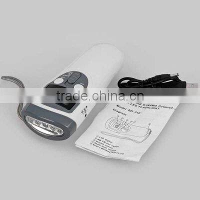 led hand pressing flashlight dynamo flashlight