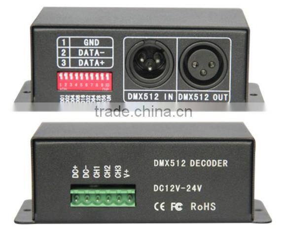 3 Channels DMX-512 Decoder Controller for RGB LED Lamp Light Multi-functional Full-color Controller