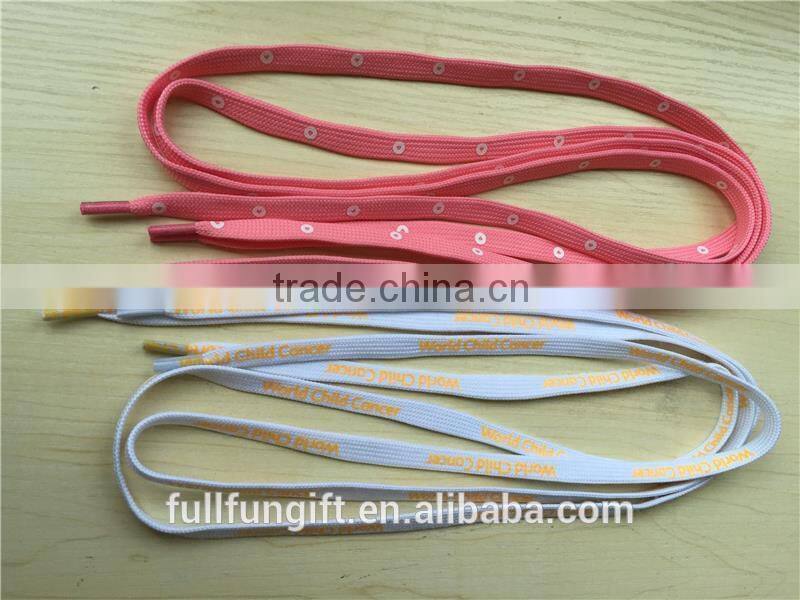Customized tube shoe lace flat colorful rope shoelaces with nice print