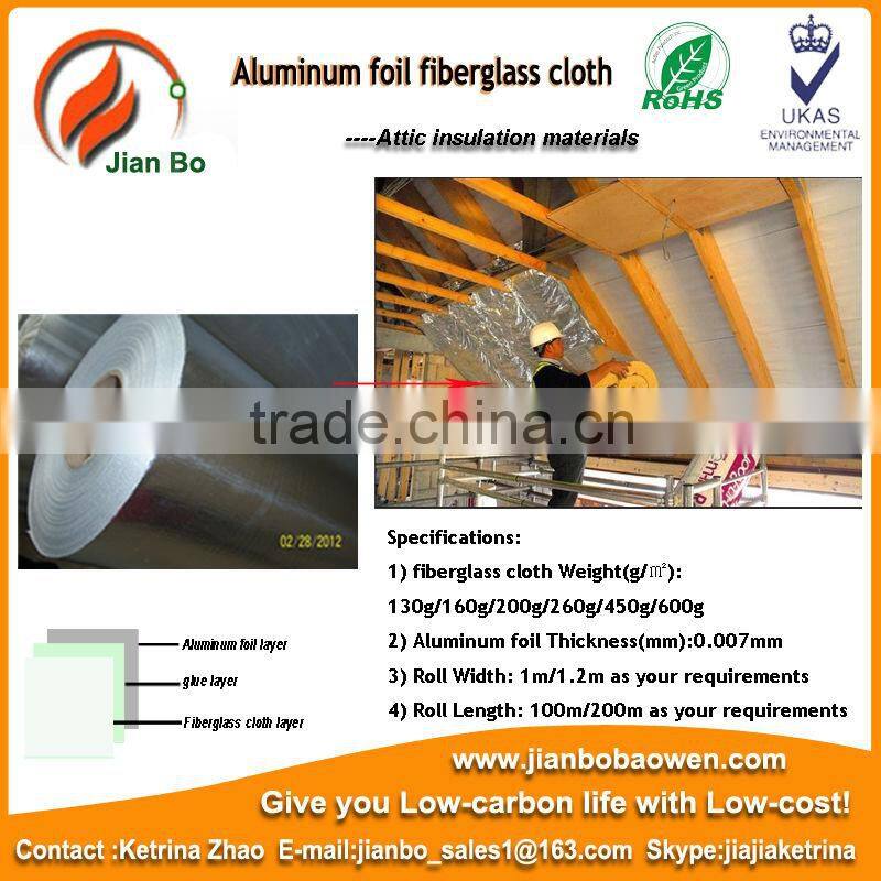 Attic insulation materials,fiberglass cloth coated aluminium foil