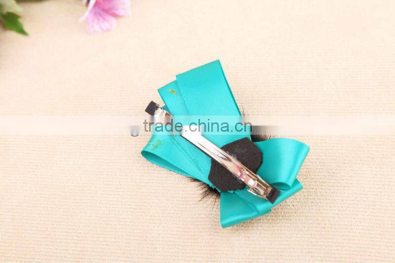 Luxury mink fur hair bow hair accessories for women, girls hair accessories