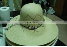 summer lady's fashion raffia straw hat sun beach floppy