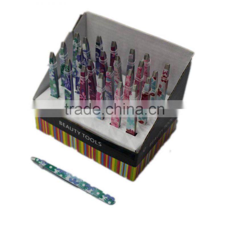 High end package eyebrow tweezers in plastic case