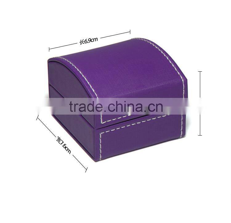 Purple Arc-shaped PU jewelry Case Gift box For gem Wholesale