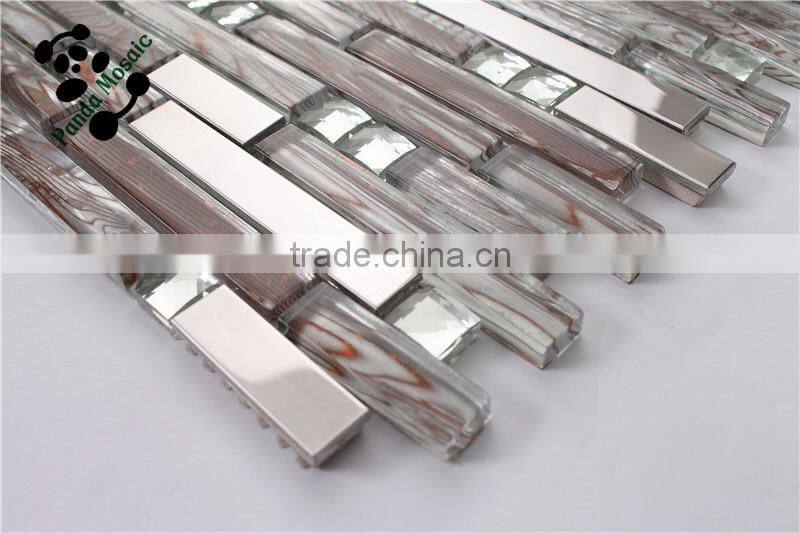 SMJ02 glass mosaic mixed resign and stone mosaic interior decoration tile