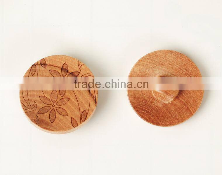 Natural Wood Material, Wood Shank Buttons with Logo Engraved On