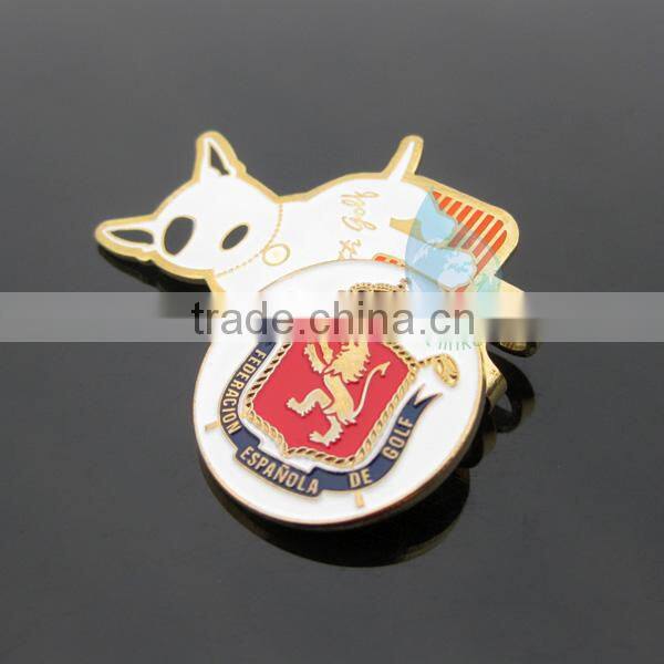 enamel magnetic golf ball marker hat clip with photo etch