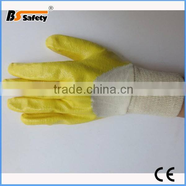 BSSAFETY 2016 factory price nitrile polyester knitted garden glove