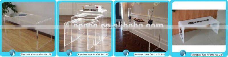 Printed plexiglass end table dining table customized white acrylic coffee table