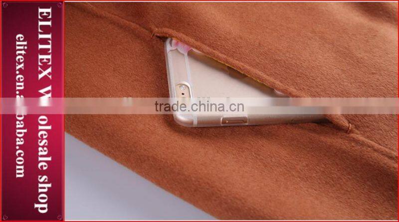 2015 HOT Fashion Yellow Sexy Woman Cashmere Overcoat Winter Dress