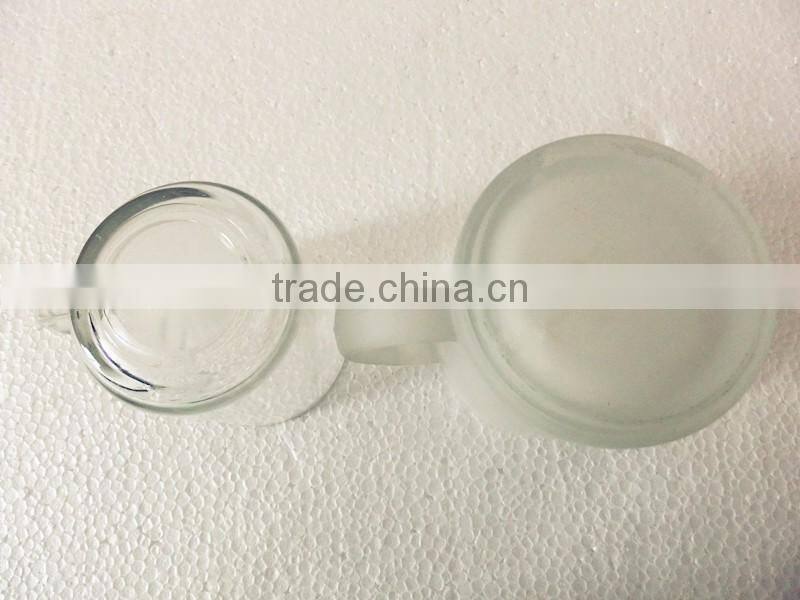 200ml food grade clear glass drinking empty cup with handle