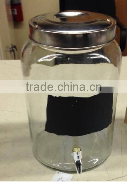 7L Clear Glass Beverage Dispenser DIY design Jar with tap wholesale