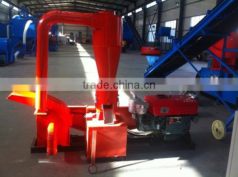 supply diesel motor drived sawdust pellet making machine connect crusher