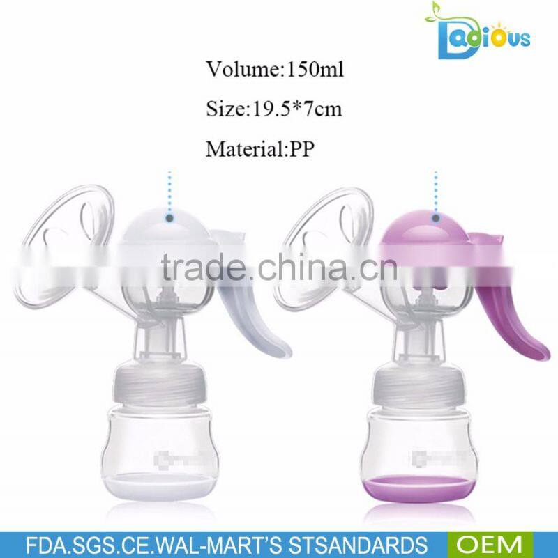 BPA Free Soft Silicone Manuel Vacuum Swing Breast Pump