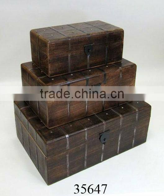 Antique Wooden Pirate Chest Boxes