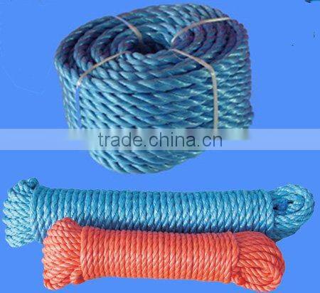 100% Polyethylene 3 Strands Twisted PE Tiger Rope