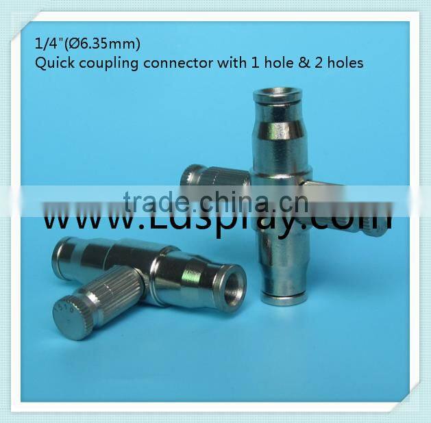 1/4" (6.35mm)High pressure (1500psi) T slip lock fittings connect