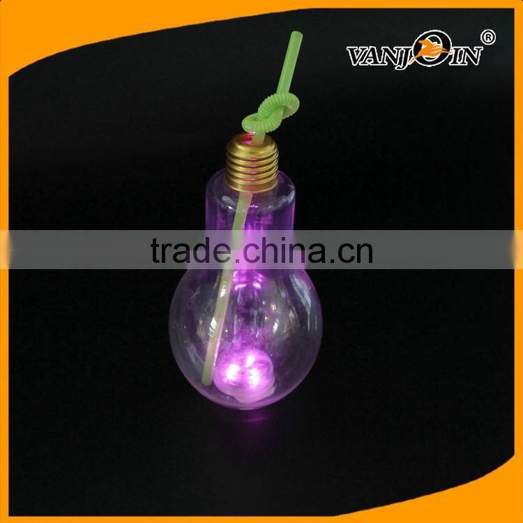 200ML - 700ML Bulb Shape Plastic Juice Cup , Light Bulb Candy Plastic Bottle