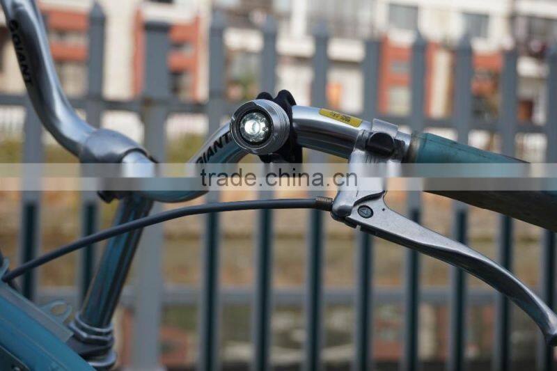 Aluminum alloy colour body of bike front light,1 super bright white LED bike light,240 degree view angle