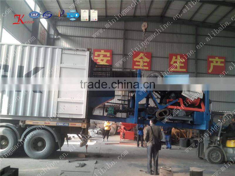 diesel engine Mobile gold trommel mining machine for small miner