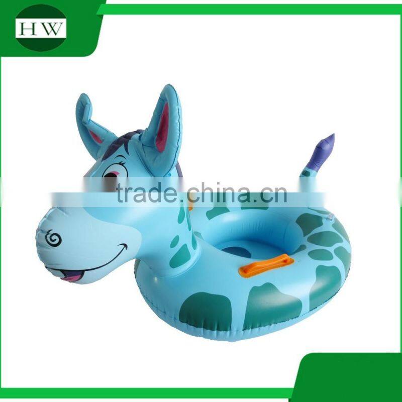 custom inflatable animal shaped baby swimming boat/ring