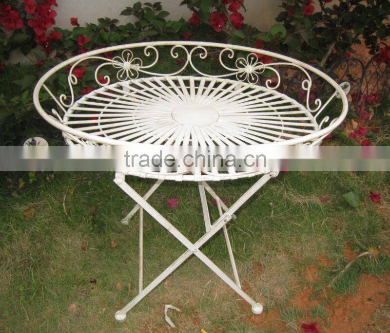 Lovely Vintage Wrought Irons Bistro Antirust Folding Metal Decorative Outdoor Garden Table Rack