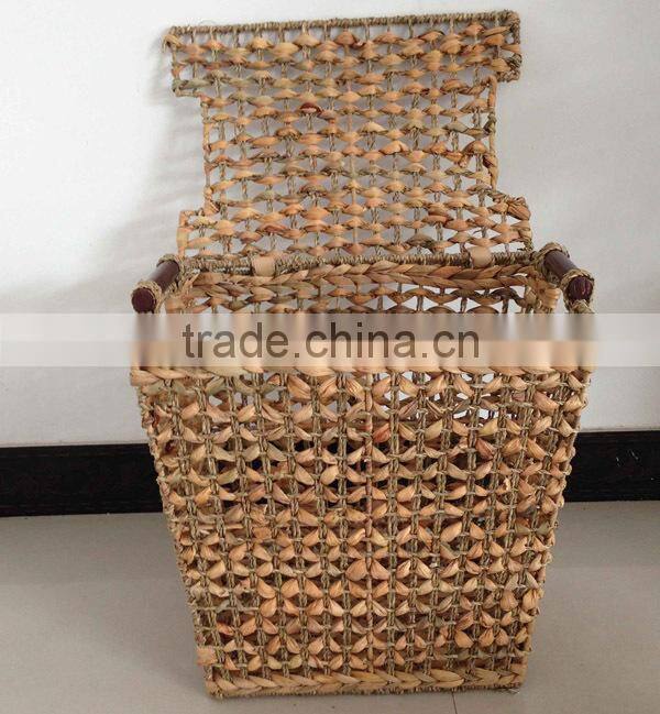 2016 wholesale water hyacinth storage basket with handle for Christmas