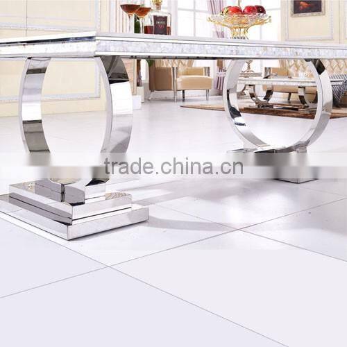 8 Seaters Dining Room Table Marble Top Stainless Steel