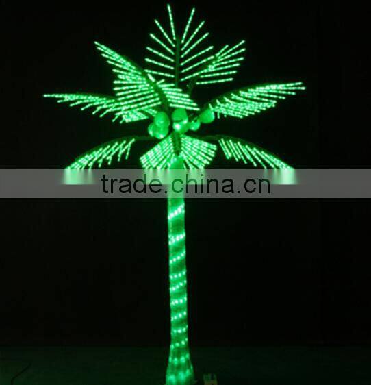 Home garden decorative 750cm Height outdoor artificial green flashing LED solar lighted up coconut palm trees EDS06 1402