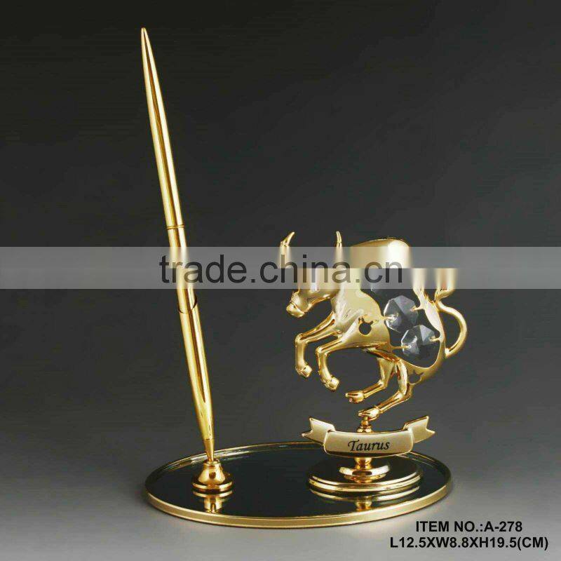 Hot Sale 24K gold plated Zodiac Capricorn Pen Set made with swarovski elements