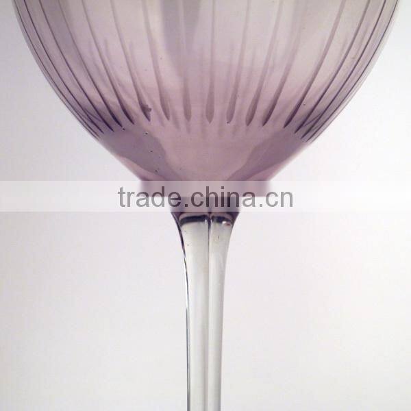 Purple Wine Glass With Clear Stem