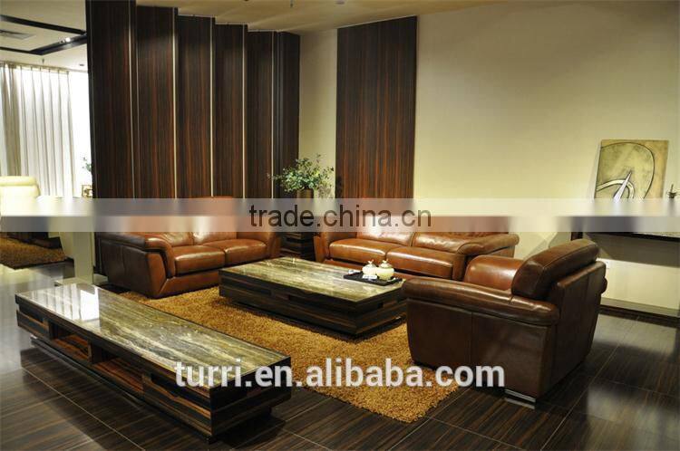 Traditional England style chesterfield leather sofa for living room