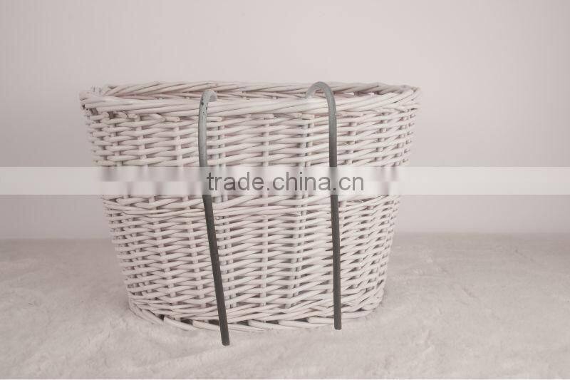 wholesale white wicker bicycle baskets with hanger