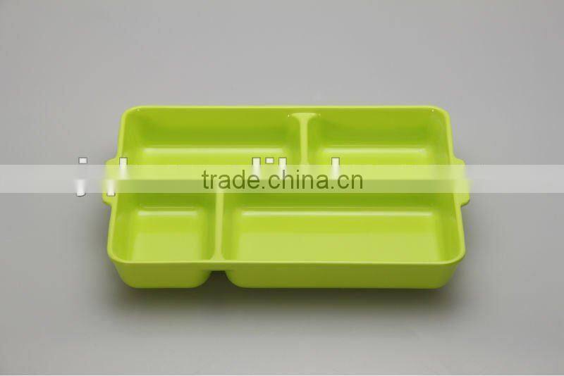 Children food tray with handle with SGS certificate and high quality of 100% melamine material