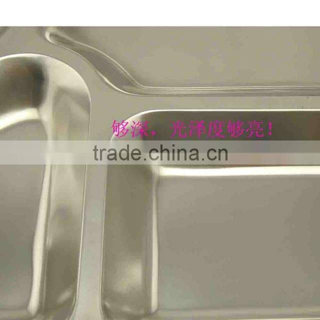 SS18/8 Stainless Steel Fast Food Tray/Mess Tray/Snack Tray,Winolaz
