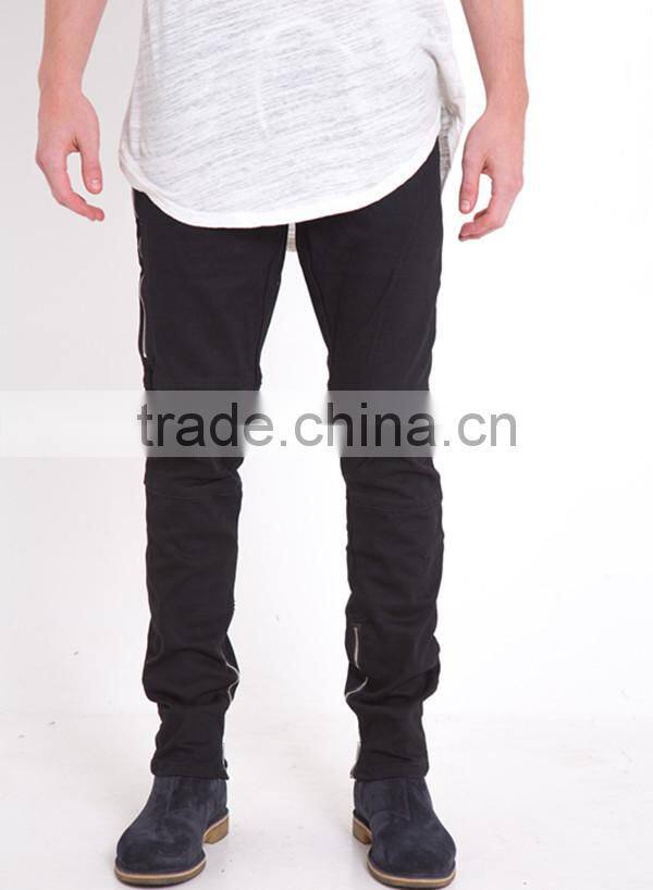 2017 Summer new locomotive jeans elastic skinny pants with side zip