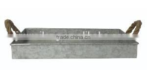 Hot sales garden zinc flower pot metal planter with string handle