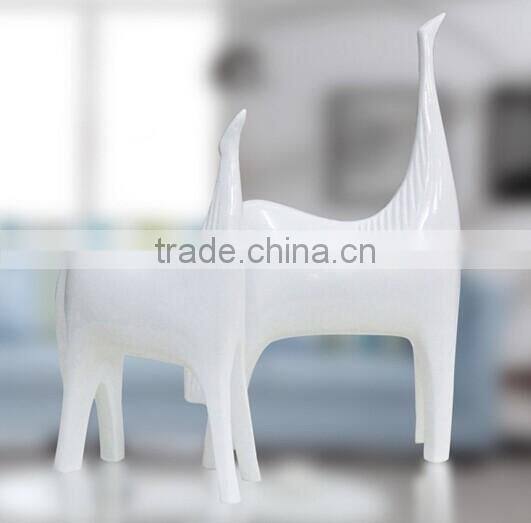 Golden resin couple swan decorative figurines